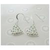 Sterling Silver Earrings platina plating, 30x13mm, Sold by Pair