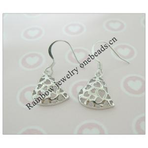 Sterling Silver Earrings platina plating, 30x13mm, Sold by Pair