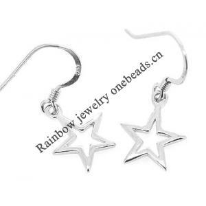 Sterling Silver Earrings platina plating, 24x11mm, Sold by Pair