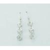 Sterling Silver Earrings platina plating, 40x6.5mm, Sold by Pair