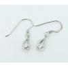 Sterling Silver Earrings platina plating, 24x5mm, Sold by Pair