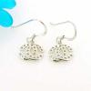 Sterling Silver Earrings platina plating, 20x10mm, Sold by Pair