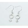 Sterling Silver Earrings platina plating, 25x9mm, Sold by Pair
