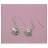 Sterling Silver Earrings platina plating, 26x10mm, Sold by Pair