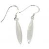 Sterling Silver Earrings platina plating, 38x5.3mm, Sold by Pair