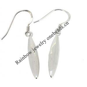 Sterling Silver Earrings platina plating, 38x5.3mm, Sold by Pair