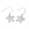 Sterling Silver Earrings platina plating, 20x12.5mm, Sold by Pair