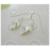 Sterling Silver Earrings platina plating, 26x8.8mm, Sold by Pair