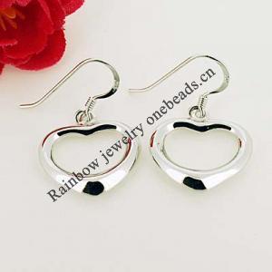 Sterling Silver Earrings platina plating, 30x18mm, Sold by Pair