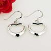 Sterling Silver Earrings platina plating, 30x18mm, Sold by Pair