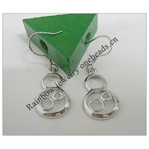 Sterling Silver Earrings platina plating, 30x13mm, Sold by Pair