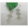 Sterling Silver Earrings platina plating, 38x11mm, Sold by Pair