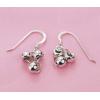 Sterling Silver Earrings platina plating, 23x10mm, Sold by Pair