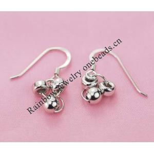 Sterling Silver Earrings platina plating, 23x10mm, Sold by Pair