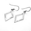 Sterling Silver Earrings platina plating, 42x15mm, Sold by Pair