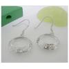 Sterling Silver Earrings platina plating, 33.6x17.5mm, Sold by Pair