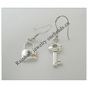 Sterling Silver Earrings platina plating, 22x7mm, Sold by Pair
