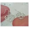 Sterling Silver Earrings platina plating, 25x18mm, Sold by Pair