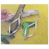 Sterling Silver Earrings platina plating, 50x12.5mm, Sold by Pair