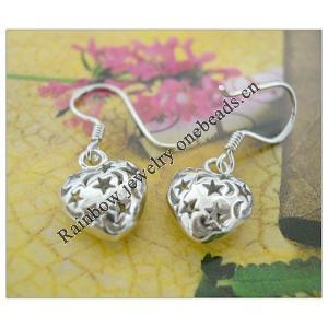 Sterling Silver Earrings platina plating, 29x11mm, Sold by Pair