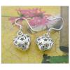 Sterling Silver Earrings platina plating, 29x11mm, Sold by Pair