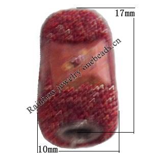 Indonesia Beads Handmade, Tube 17x10mm, Hole:Approx 3mm, Sold by PC