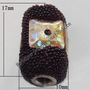 Indonesia Beads Handmade, Tube 17x10mm, Hole:Approx 3mm, Sold by PC