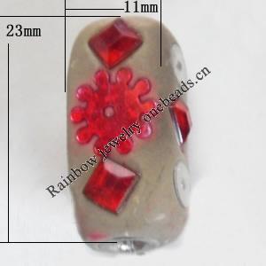 Indonesia Beads Handmade, Tube 23x11mm, Hole:Approx 3mm, Sold by PC