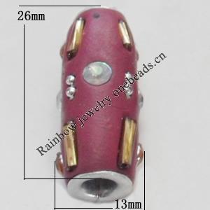 Indonesia Beads Handmade, Column 26x13mm, Hole:Approx 4mm, Sold by PC