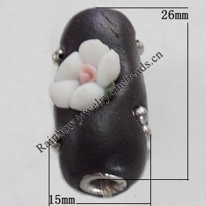 Indonesia Beads Handmade, Column 26x15mm, Hole:Approx 3mm, Sold by PC
