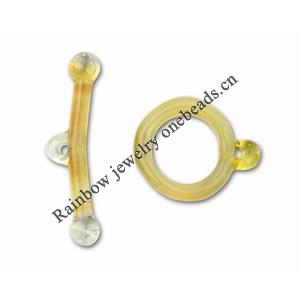 Borosilicate Glass Toggle Clasp, Loop23-30mm,Bar36-49, Sold by PC