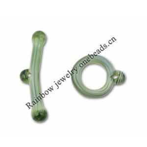 Borosilicate Glass Toggle Clasp, Loop23-30mm,Bar36-49, Sold by PC