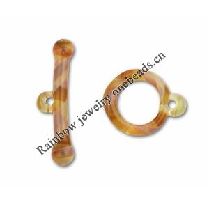 Borosilicate Glass Toggle Clasp, Loop23-30mm,Bar36-49, Sold by PC