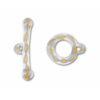 Borosilicate Glass Toggle Clasp, Loop23-30mm,Bar36-49, Sold by PC