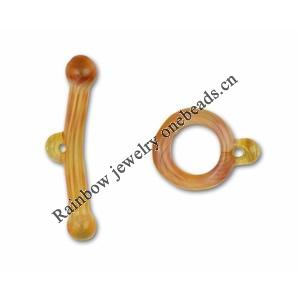 Borosilicate Glass Toggle Clasp, Loop23-30mm,Bar36-49, Sold by PC