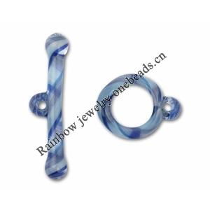 Borosilicate Glass Toggle Clasp, Loop23-30mm,Bar36-49, Sold by PC