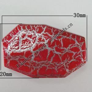Crackle Acrlylic Beads, 30x20mm, Hole:1.5mm, Sold by Bag