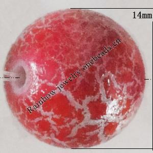 Crackle Acrlylic Beads, Round  14mm, Sold by Bag
