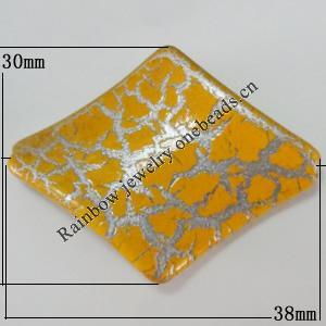 Crackle Acrlylic Beads, Diamond 38x30mm, Hole:2mm, Sold by Bag