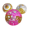 Inner Painted Acrylic Beads, Animal Head 27x26mm Hole:3mm, Sold by Bag