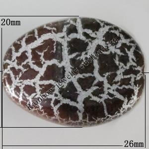 Crackle Acrlylic Beads, Flat Teardrop 26x20mm, Hole:1.5mm, Sold by Bag