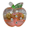 Inner Painted Acrylic Beads, Apple 24mm Hole:3mm, Sold by Bag