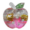 Inner Painted Acrylic Beads, Apple 24mm Hole:3mm, Sold by Bag