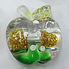 Inner Painted Acrylic Beads, Apple 24mm Hole:3mm, Sold by Bag