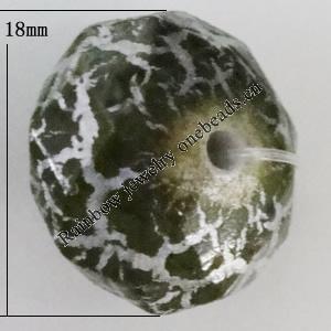 Crackle Acrlylic Beads, 18mm, Hole:1mm, Sold by Bag