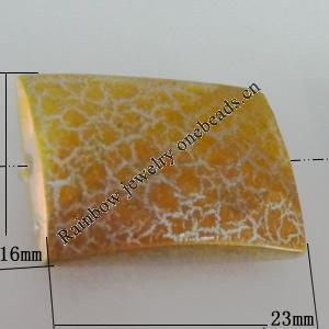 Crackle Acrlylic Beads, Rectangle 23x16mm, Hole:1.5mm, Sold by Bag