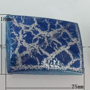 Crackle Acrlylic Beads, Rectangle 25x18mm, Hole:2mm, Sold by Bag