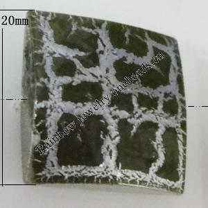 Crackle Acrlylic Beads, Square 20mm, Hole:1mm, Sold by Bag