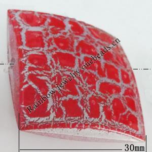 Crackle Acrlylic Beads, Square 30mm, Hole:1.5mm, Sold by Bag