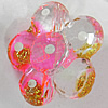 Inner Painted Acrylic Beads, Flower 23mm Hole:1.5mm, Sold by Bag